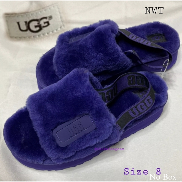 NWT VIOLET PURPLE UGG SLINGBACK SLIDES SHERPSKIN DARK PURPLE SLIP ONS - Picture 8 of 15